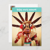 Kachina Doll Face Photo Geniet van elk moment grap Briefkaart (Voorkant / Achterkant)