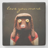 Kachina Doll Face Photo Love You Meer Script Schat Stenen Onderzetter (Voorkant)