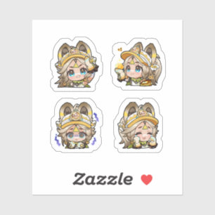 Kachina Genshin Impact 4 stickers op één vel
