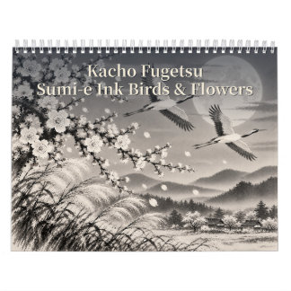 Kacho Fugetsu Sumi-e Ink Birds & Flowers Kalender