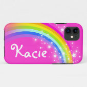 Kacie arc-en-ciel rose vif filles nom coque iphone (Dos (Horizontal))
