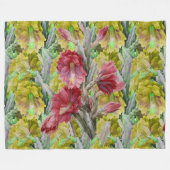 KACTUS, RODE PINKGEEL VAN STROOMSTROMEN FLEECE DEKEN (Voorkant (Horizontaal))