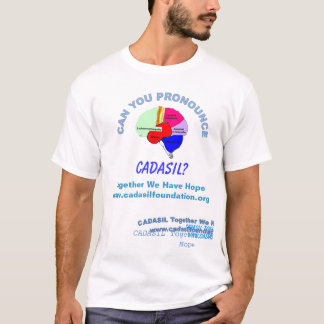 KADASIL met namen van woorden op het brein afkeure T-shirt