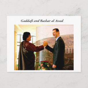 Kaddafi en Bashar al Assad Briefkaart