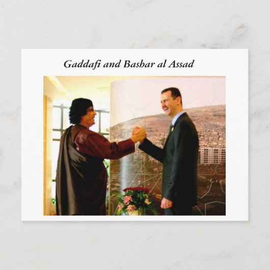 Kaddafi en Bashar al Assad Briefkaart (Voorkant)