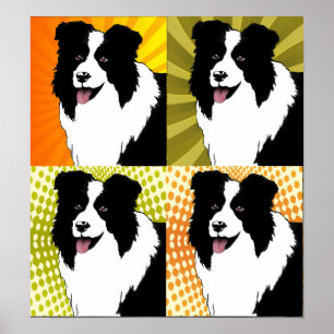 Kader Collie Dog Pop Art Poster Originele illustra