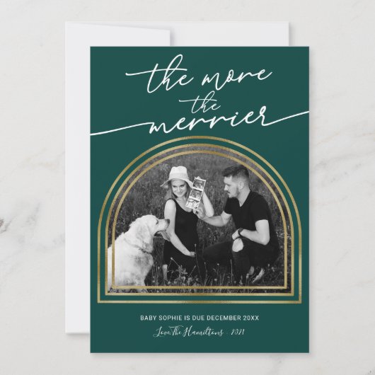 Kader kerst zwangerschapsaankondiging feestdagenkaart (Voorkant)