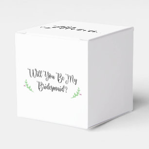 Kader voor gepersonaliseerde bridesmaid bedankdoosjes