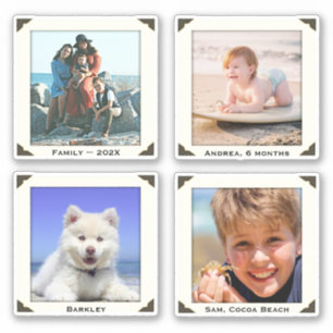 Kaders met omgezette foto's Portret Collage Sticker