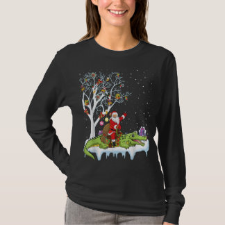 Kado Kerstmis Alligatorliefhebber Kerstman rijdt o T-shirt