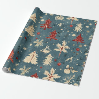 Kadopapier kerst blauw cadeaupapier