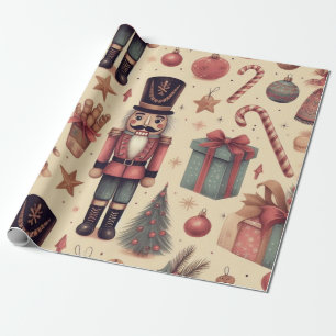 Kadopapier kerst notenkraker cadeaupapier