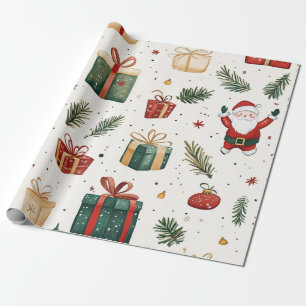 Kadopapier kerst santa cadeaupapier