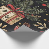 Kadopapier kerst zwart cadeaupapier (Hoek)