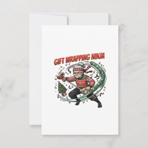 Kadoverpakking Ninja Kerstvakantie Ontwerp Bedankkaart