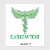 Kaduceus met bladeren sticker (Vel)