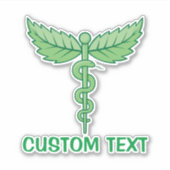 Kaduceus met bladeren sticker (Voorkant)