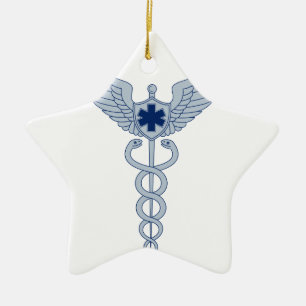 Kaduceus met EMT Star-pictogram van Pilot Wings Keramisch Ornament