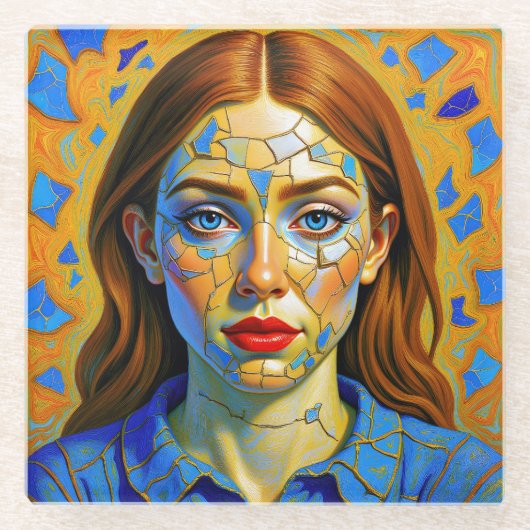 “Kaela” - Pattern of a Past Glazen Onderzetter (Voorkant)