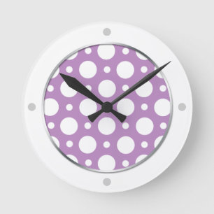 Kafe Paars-gesorteerde pooldots wandklok Ronde Klok