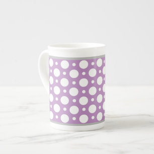 Kafe Paarse gesorteerde poka Dots Bone China Mok