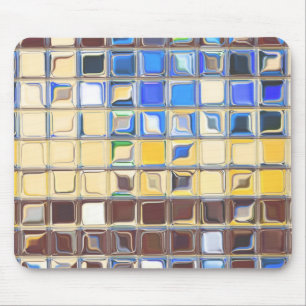 Kafel Blue ~ glazen tegels Muismat