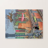 Kafel met kat en dachshunds legpuzzel (Horizontaal)