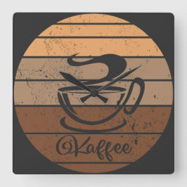 Kaffee Design Vierkante Klok