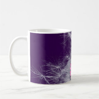 Kaffeetasse Blumen und Distelsamen, lila Koffiemok