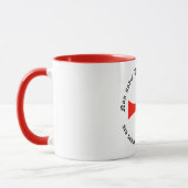 Kaffeetasse mit Templerkreuz und Templermotto Mok (Links)