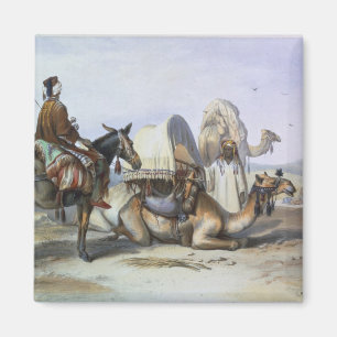 Kafila met een Camel Bearing a Hodesh, illustratie Magneet