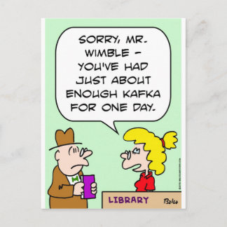 kafka bibliotheek genoeg boeken briefkaart