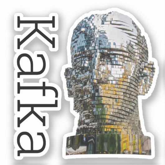 Kafka Head Square Sticker (Voorkant)