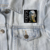 Kafka Head Vierkante Button 5,1 Cm (In situ)