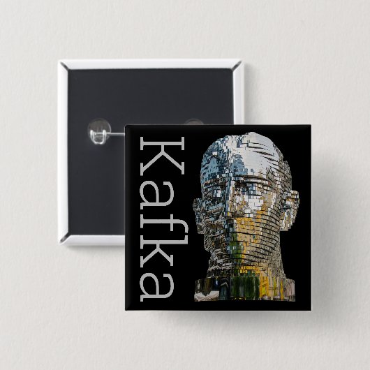 Kafka Head Vierkante Button 5,1 Cm (Voorkant /achterkant)