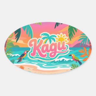 Kagu Tropical Ovale Sticker