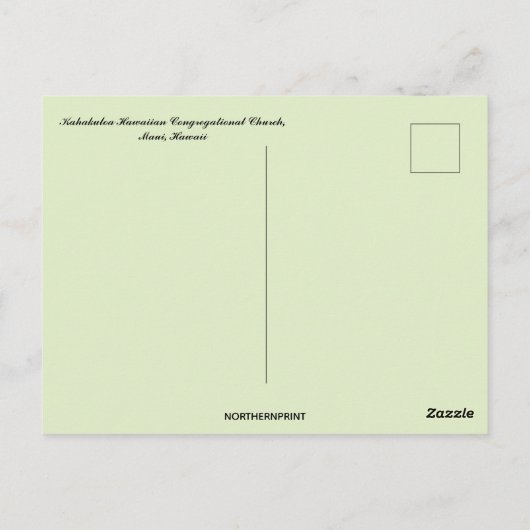 Kahakuloa Hawaiian Congregational Church Hawaii Briefkaart (Achterkant)