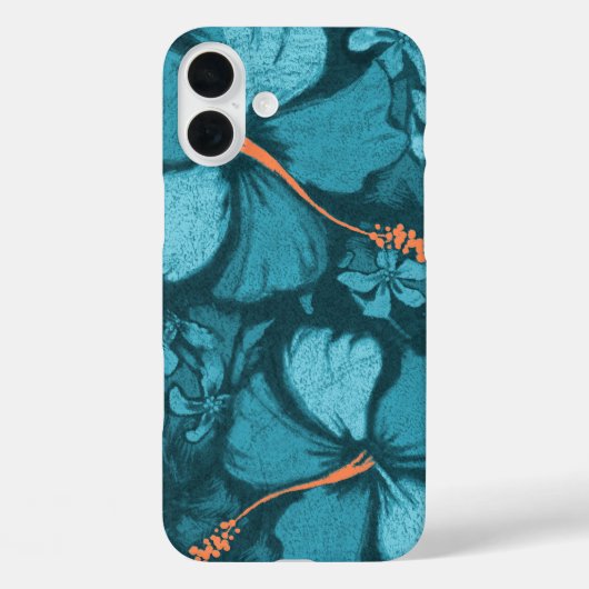 Kahala Hibiscus Hawaiian Lava Rock Blauwgroen Case-Mate iPhone Case (Achterkant)
