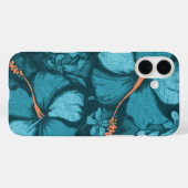 Kahala Hibiscus Hawaiian Lava Rock Blauwgroen Case-Mate iPhone Case (Achterkant (horizontaal))