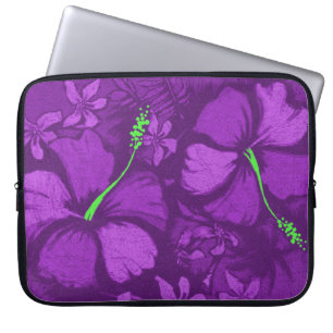 Kahala Hibiscus Hawaiian Lava Rock Illustratie Laptop Sleeve