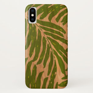 Kahanu Hawaiaanse palm nep hout in groen iPhone X Hoesje
