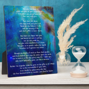 Kahlil Gibran over Giving Fotoplaat