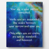 Kahlil Gibran over Joy en Sorrow Fotoplaat (Voorkant)