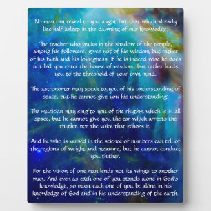 Kahlil Gibran over onderwijzen Fotoplaat