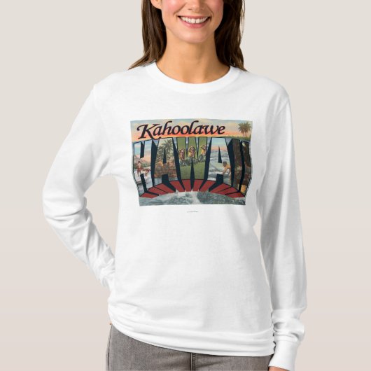 Kahoolawe, Hawaii - Grote letterscènes T-shirt (Voorkant)