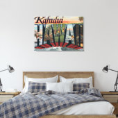 Kahului, Hawaii - Grote lettertjes Canvas Afdruk (Insitu (Slaapkamer))