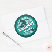 Kahului Hawaii logo turquoise surfer autocollants (Enveloppe)