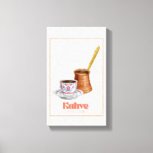 Kahve Turkse koffie geluk en erfgoed canvas kunst