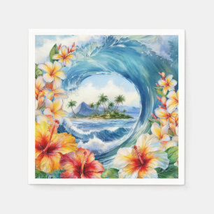 Kai Aloha Hibiscus Waterverf Wave Servet