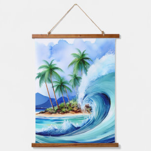 Kai Aloha Island Waterverf Wave Hangend Wandkleed